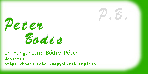 peter bodis business card